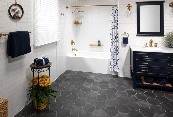 Professional walk-in shower installation in Upstate South Carolina with modern finish