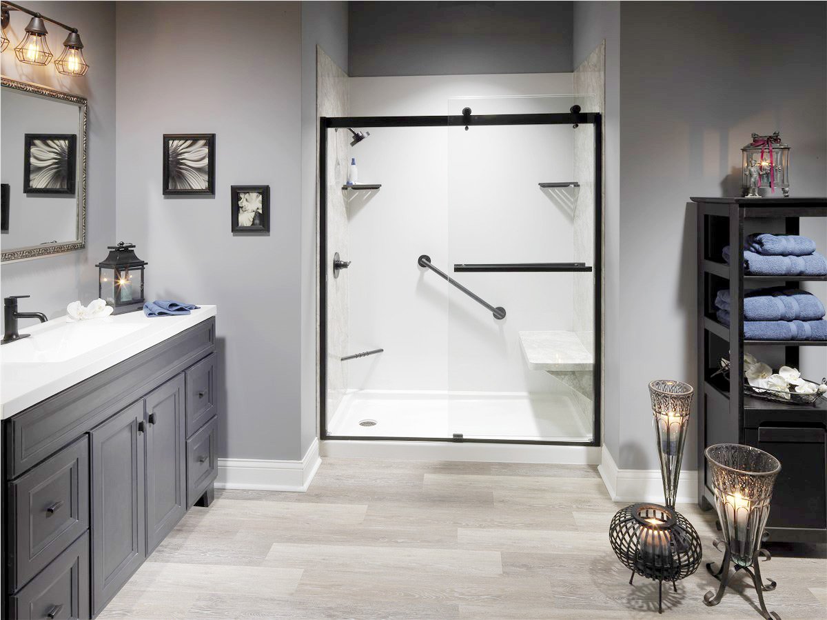 Walk-in shower installation in Upstate SC with custom bathroom remodeling